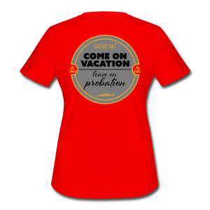 Come on Vacation Leave on Probation - Women's Rash Guard - red