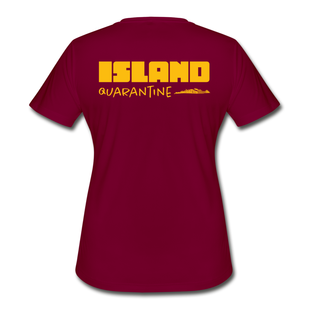 Island Quarantine - Women's Rash Guard - burgundy