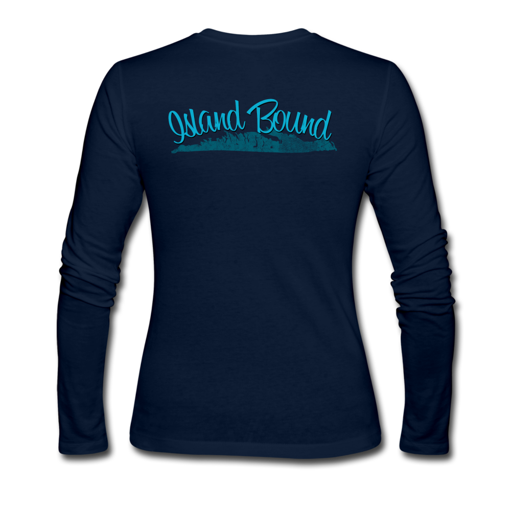 Island Bound - Women's Long Sleeve Jersey T-Shirt - navy