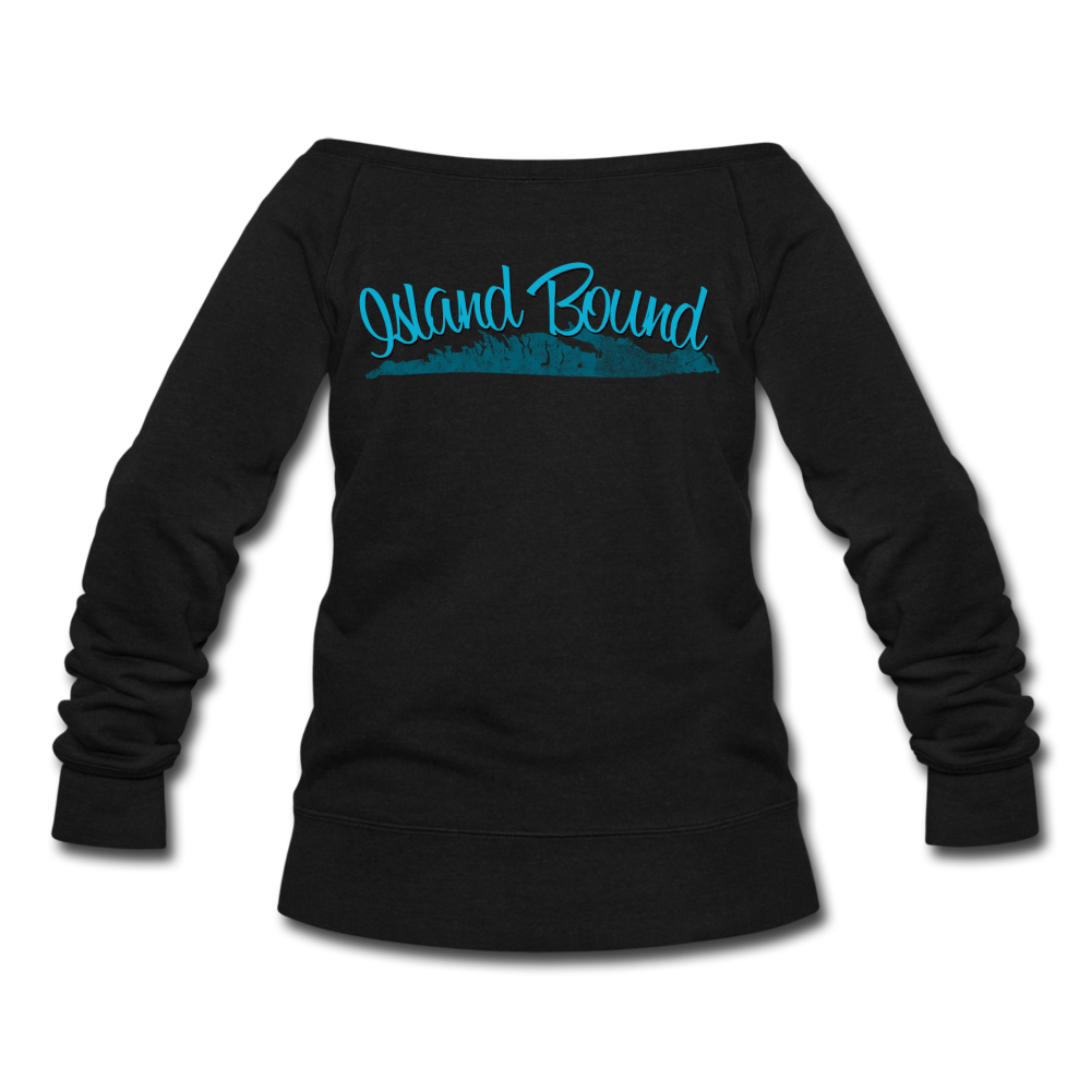Island Bound - Women's Wideneck Sweatshirt - black