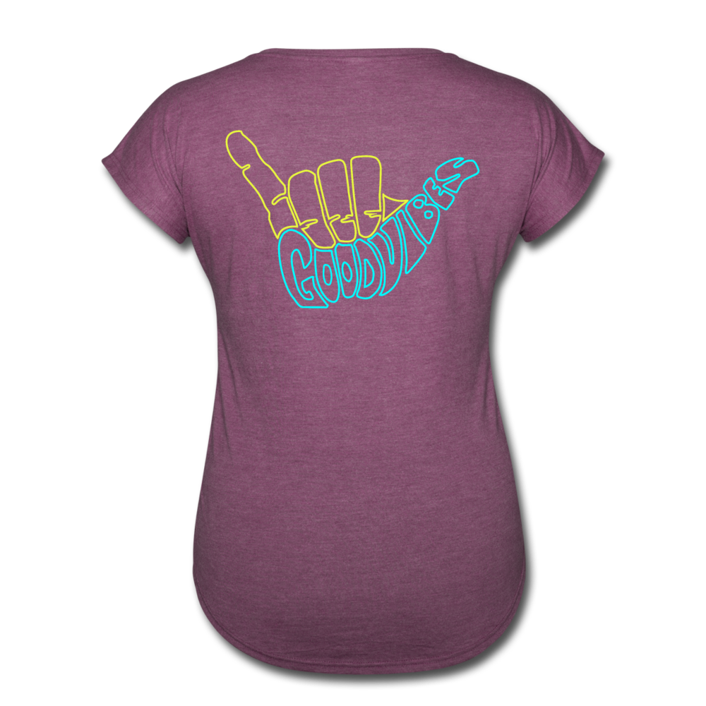 Good Vibes - Women's Tri-Blend V-Neck T-Shirt - heather plum