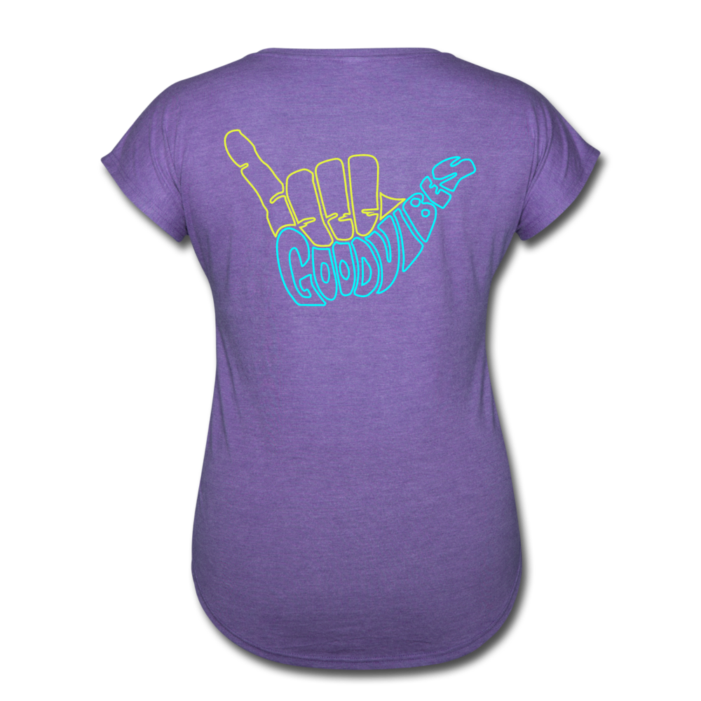 Good Vibes - Women's Tri-Blend V-Neck T-Shirt - purple heather