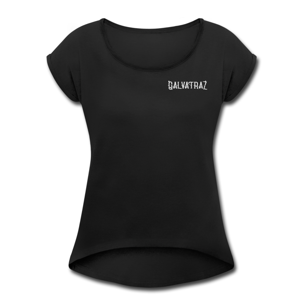 Good Vibes - Women's Roll Cuff T-Shirt - black