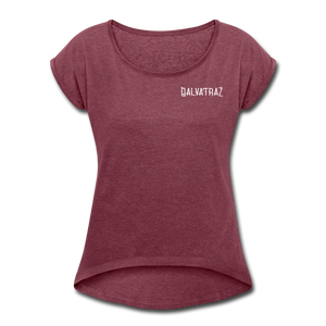 Good Vibes - Women's Roll Cuff T-Shirt - heather burgundy