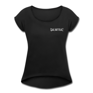 Beachaholic - Women's Roll Cuff T-Shirt - black