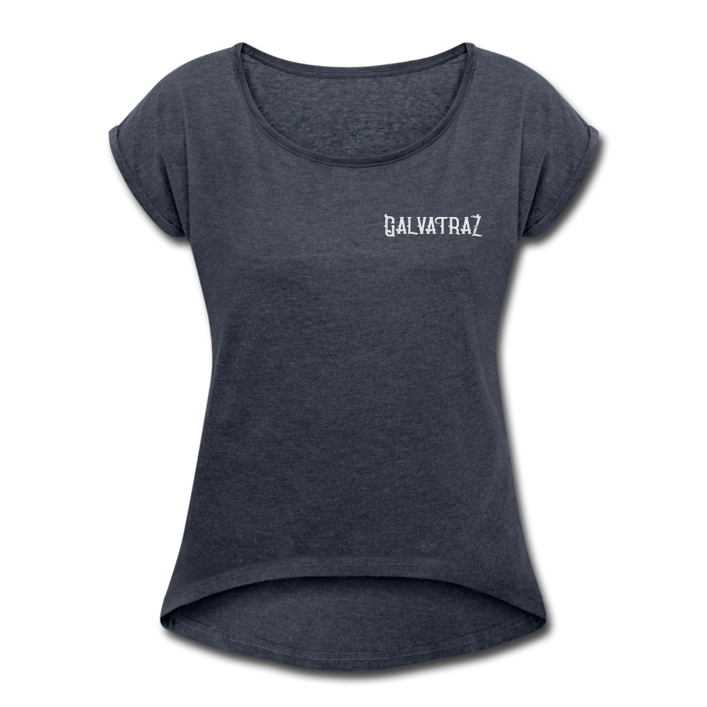 Beachaholic - Women's Roll Cuff T-Shirt - navy heather