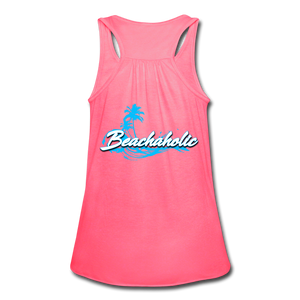 Beachaholic - Women's Flowy Tank Top - neon pink